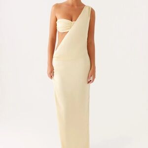 Peppermayo Backless Cream Maxi Dress